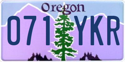 OR license plate 071YKR