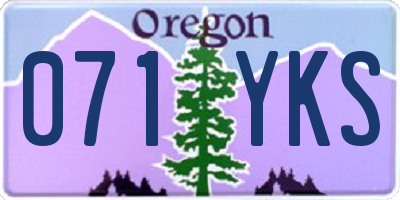 OR license plate 071YKS