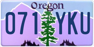 OR license plate 071YKU