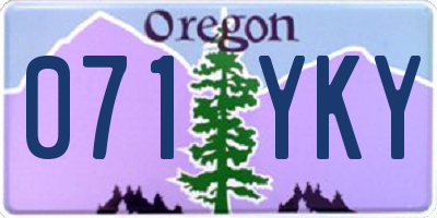 OR license plate 071YKY