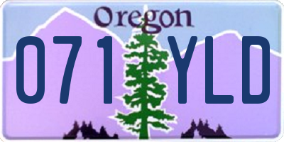 OR license plate 071YLD