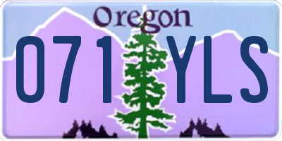 OR license plate 071YLS