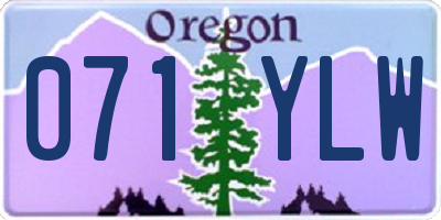 OR license plate 071YLW