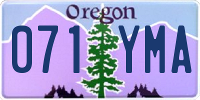 OR license plate 071YMA