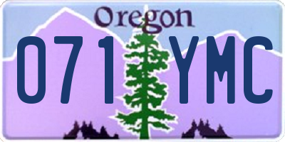 OR license plate 071YMC