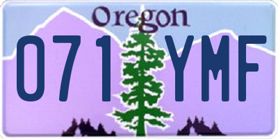 OR license plate 071YMF