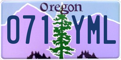 OR license plate 071YML