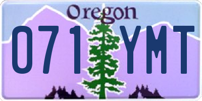 OR license plate 071YMT