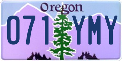 OR license plate 071YMY