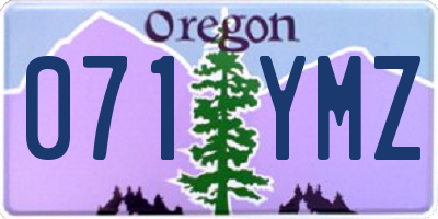 OR license plate 071YMZ