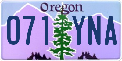 OR license plate 071YNA