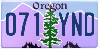 OR license plate 071YND