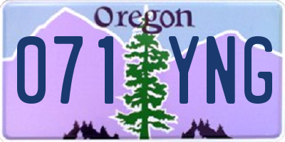 OR license plate 071YNG