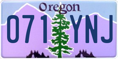 OR license plate 071YNJ