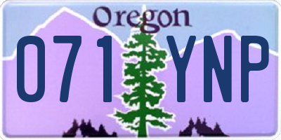 OR license plate 071YNP