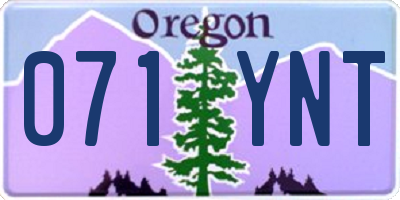 OR license plate 071YNT
