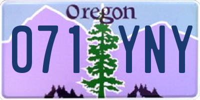 OR license plate 071YNY