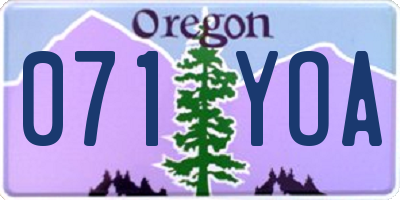 OR license plate 071YOA