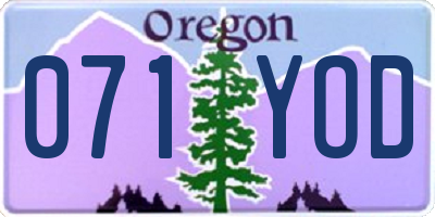 OR license plate 071YOD