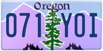 OR license plate 071YOI