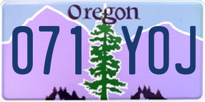 OR license plate 071YOJ