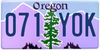OR license plate 071YOK