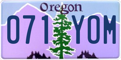 OR license plate 071YOM