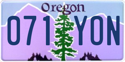 OR license plate 071YON
