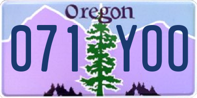OR license plate 071YOO