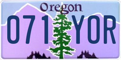 OR license plate 071YOR