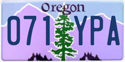 OR license plate 071YPA