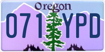 OR license plate 071YPD