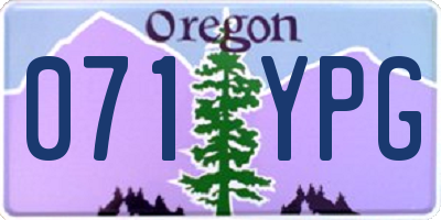 OR license plate 071YPG