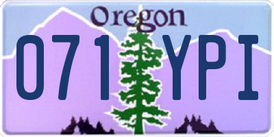 OR license plate 071YPI