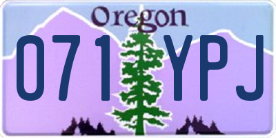 OR license plate 071YPJ