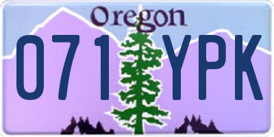 OR license plate 071YPK