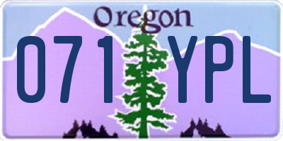 OR license plate 071YPL