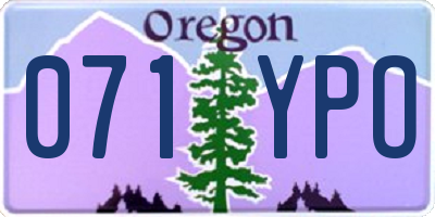 OR license plate 071YPO