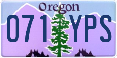 OR license plate 071YPS