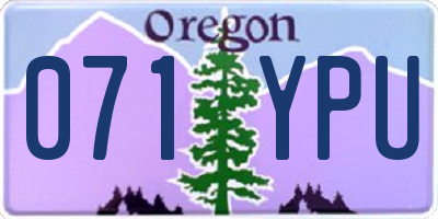 OR license plate 071YPU