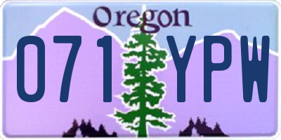 OR license plate 071YPW