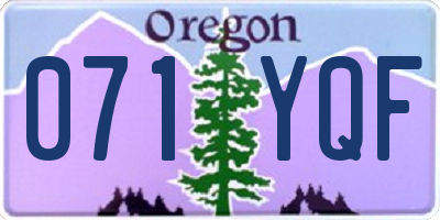 OR license plate 071YQF