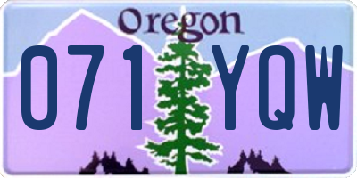 OR license plate 071YQW