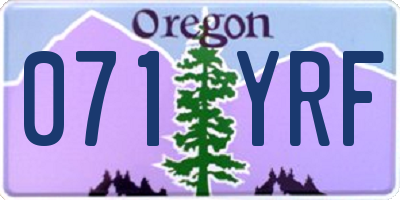 OR license plate 071YRF