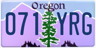 OR license plate 071YRG