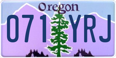 OR license plate 071YRJ