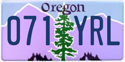 OR license plate 071YRL