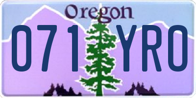 OR license plate 071YRO