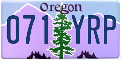 OR license plate 071YRP