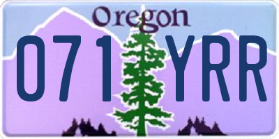 OR license plate 071YRR